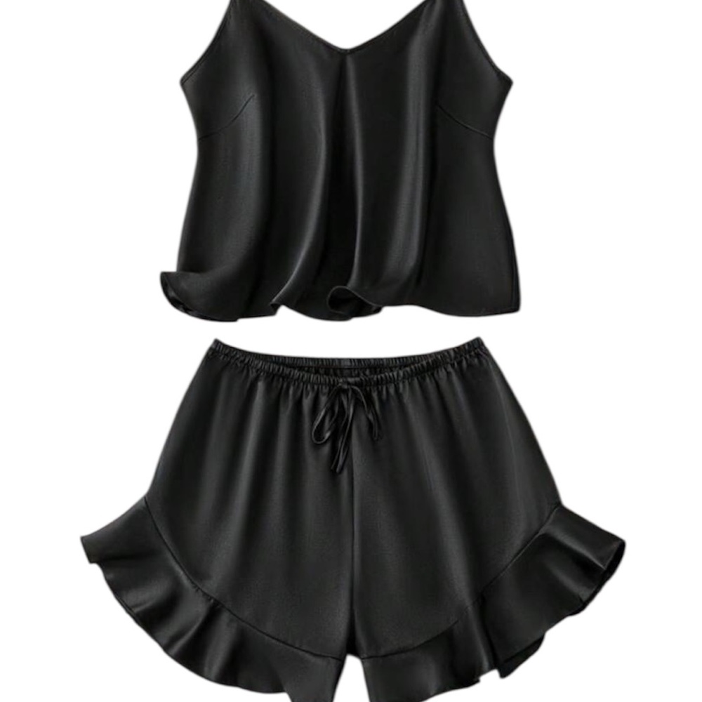 ASOS Black Satin Pajama Set